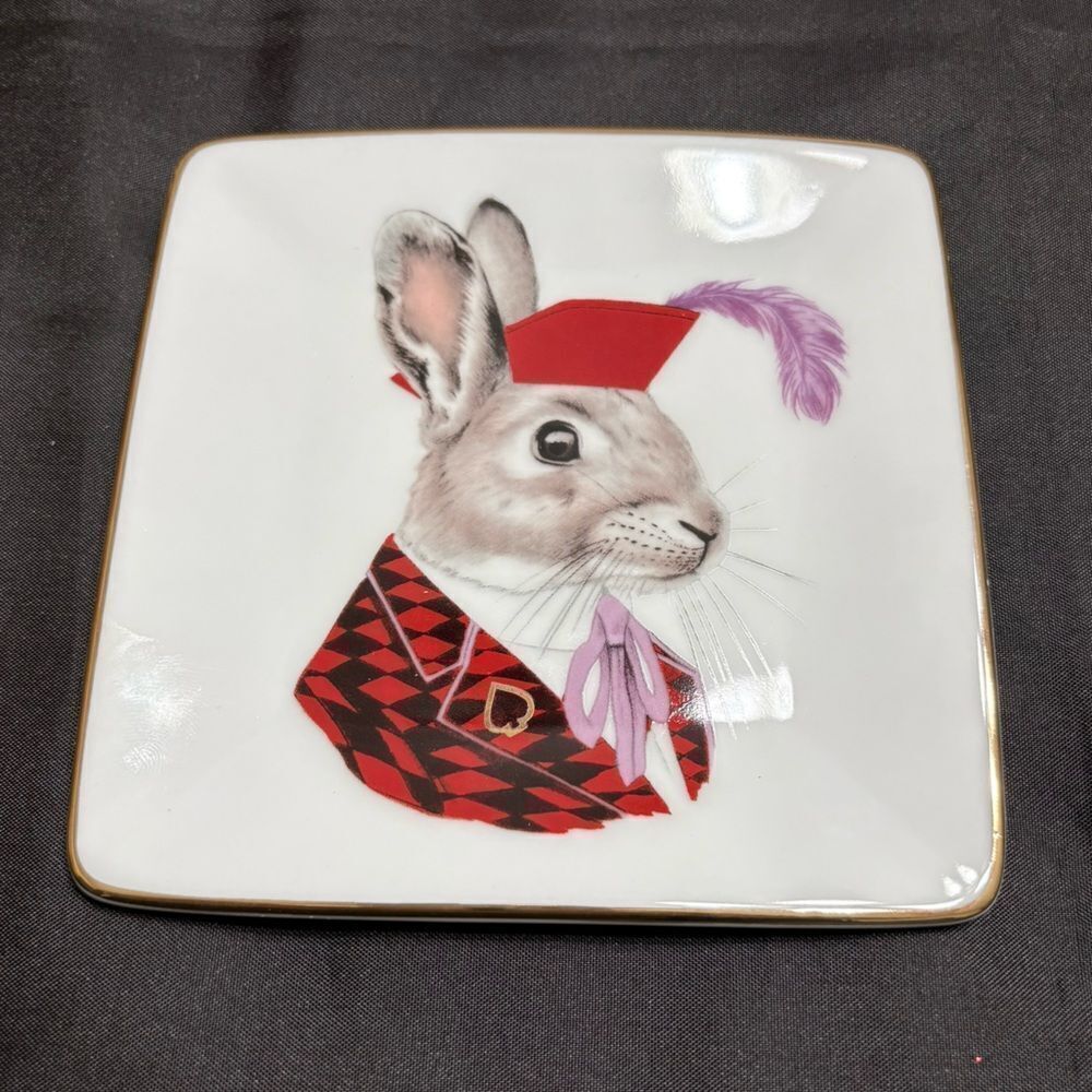 Galison Berkley Beastiary Jack Rabbit Design Square Tray NIB